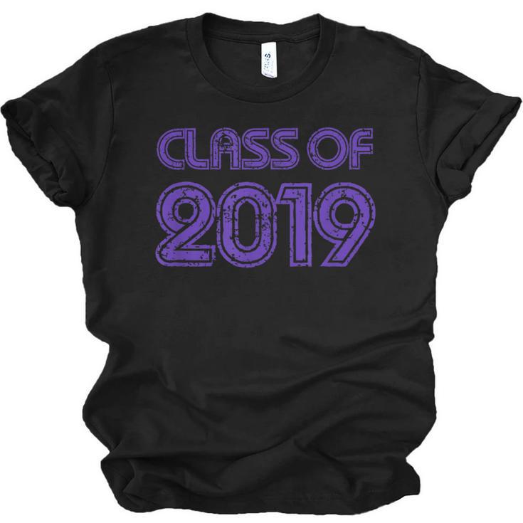 Class Of 2019 High School Graduation Purple Senior Unisex Jersey T-Shirt
