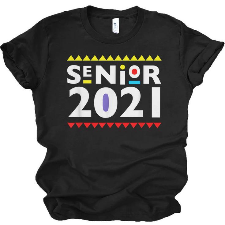 Class Of 2021 Senior Year 90's TV Style Graduation For Grad Unisex Jersey T-Shirt