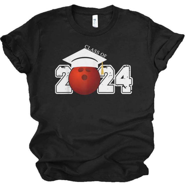 Class Of 2024 Graduation For Him Her Bowling Sports Unisex Jersey T-Shirt