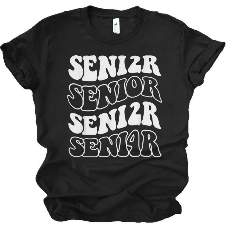 Class Of 2024 High School Senior Graduation Groovy Wave Unisex Jersey T-Shirt