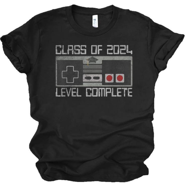 Class Of 2024 Level Complete Video Gamer Senior Graduation Unisex Jersey T-Shirt