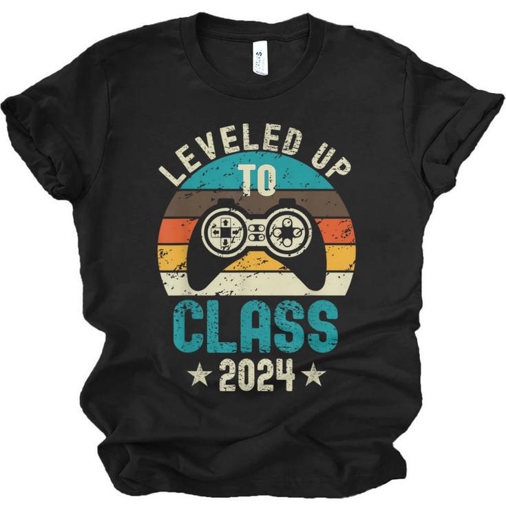 Class Of 2024 Senior Graduation Leveled Up Gamer Class 2024 Unisex Jersey T-Shirt