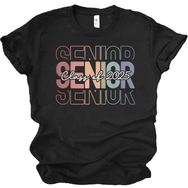 Class Of 2025 Senior 2025 Graduation Leopard Retro Rainbow Unisex Jersey T-Shirt