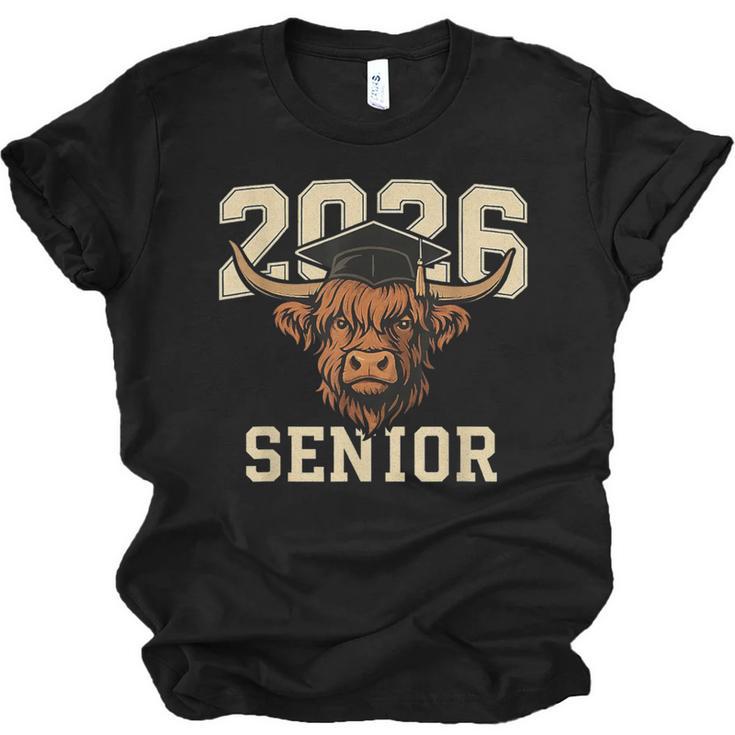 Class Of 2026 Highland Cow Senior Graduation School Pride Unisex Jersey T-Shirt