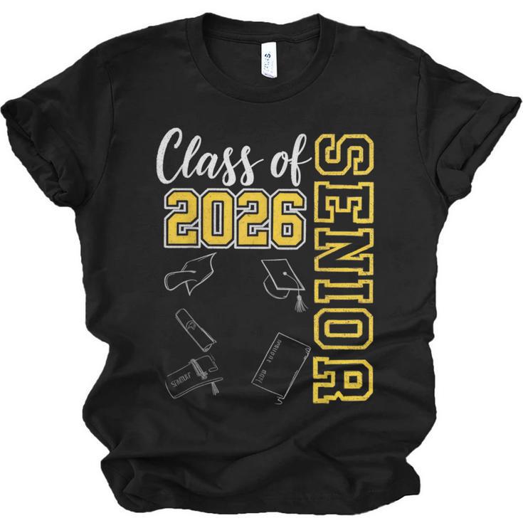 Class Of 2026 Senior 26 High School Graduation -Gold Unisex Jersey T-Shirt