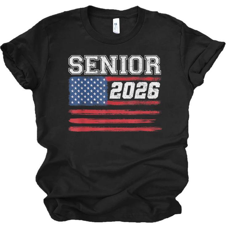 Class Of 2026 Senior Back To School American Flag Graduation Unisex Jersey T-Shirt