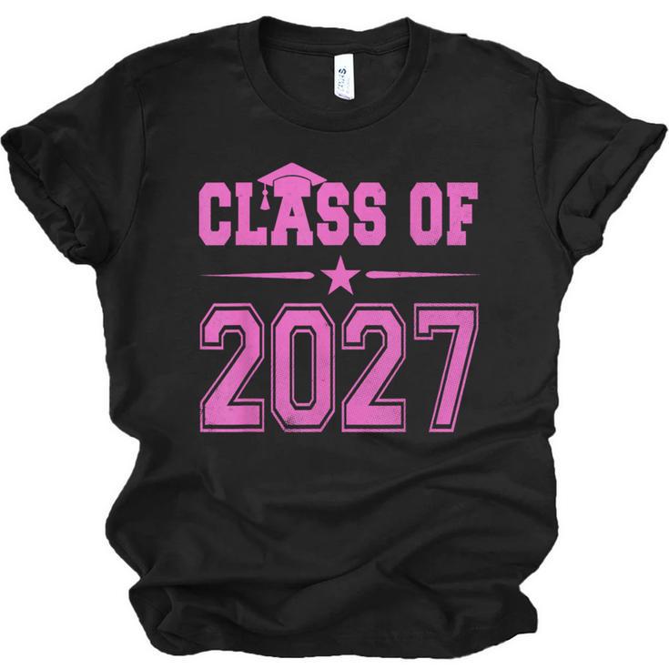 Class Of 2027 Pink Girls Shirt Graduation Unisex Jersey T-Shirt
