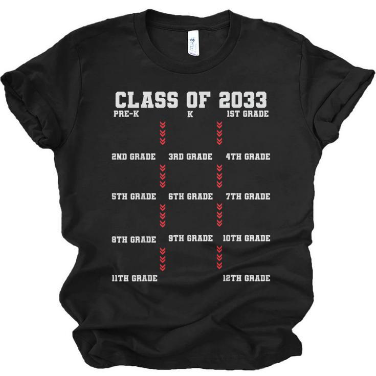Class Of 2033 Graduation With Space For Hand Prints Unisex Jersey T-Shirt