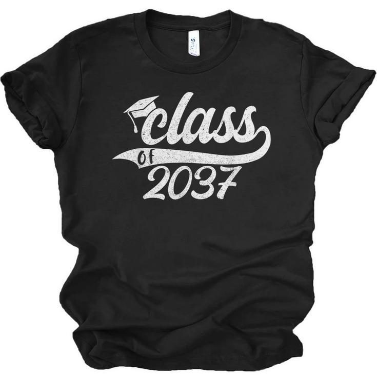 Class Of 2037 First Day Of School Graduation Grow With Me Unisex Jersey T-Shirt