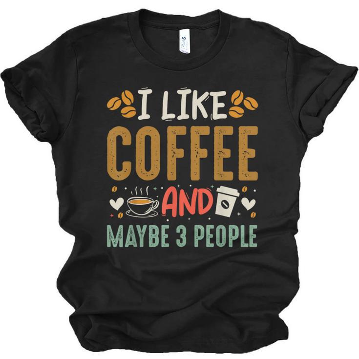 Coffee & Introvert Humor Tee Quote Cute Font Unisex Jersey T-Shirt