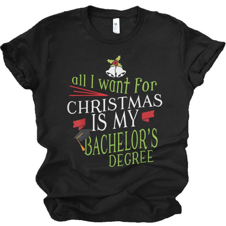 College Student Christmas Bachelors Degree Graduation Unisex Jersey T-Shirt
