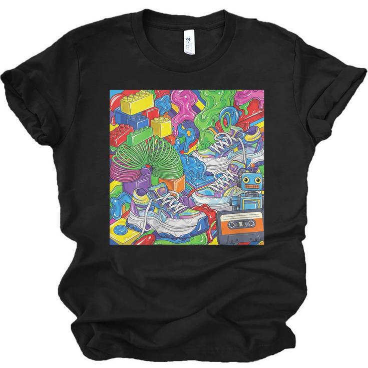 Colorful Kidcore 90s Nostalgia Meme Sneakers Robot Toy Slime Unisex Jersey T-Shirt