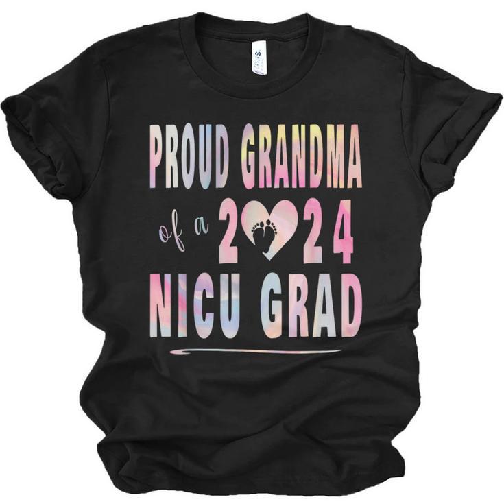 Colorful Proud Grandma 2024 NICU Graduate Baby Graduation Unisex Jersey T-Shirt