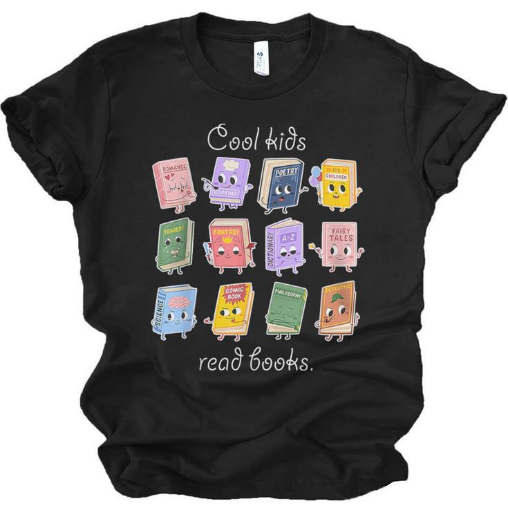 Cool Kids Read Books School Librarian Reading Teacher Unisex Jersey T-Shirt