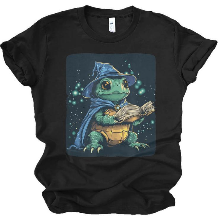 Cool Magical Book With Wizard Turtle For Adults And Kids Unisex Jersey T-Shirt