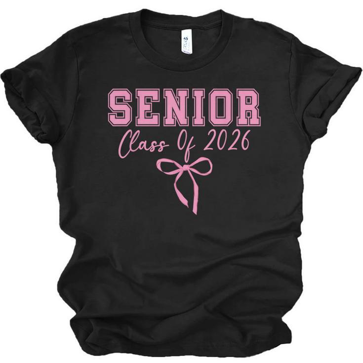 Coquette Senior 2026 Class Of 2026 Pink Bow Graduation 2026 Unisex Jersey T-Shirt