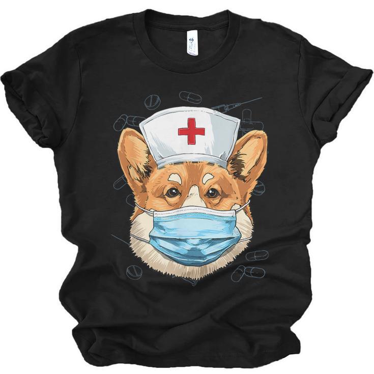 Corgi Dog Nurse RN Nursing School Graduation Unisex Jersey T-Shirt
