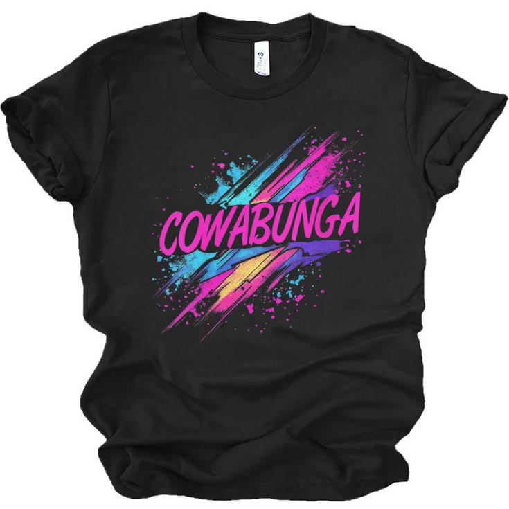 Cowabunga Retro 80s 90s Nostalgia Slang Neon Grunge Art Unisex Jersey T-Shirt