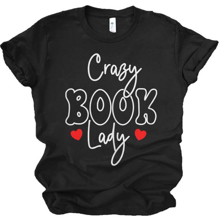 Crazy Book Lady Unisex Jersey T-Shirt