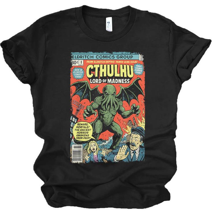 Cthulhu Lord Of Madness Vintage Comic Book Cover Unisex Jersey T-Shirt
