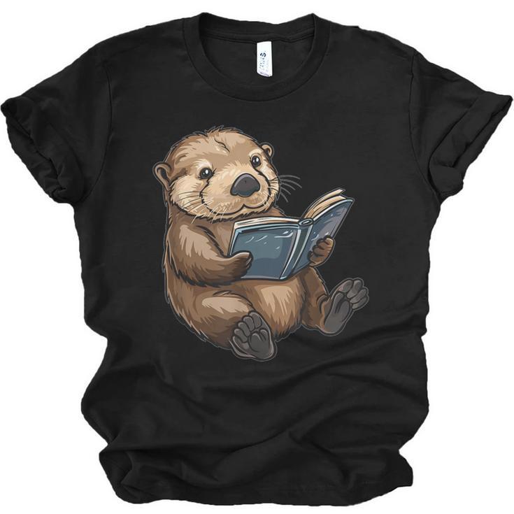 Cute Book Sea Otter Unisex Jersey T-Shirt