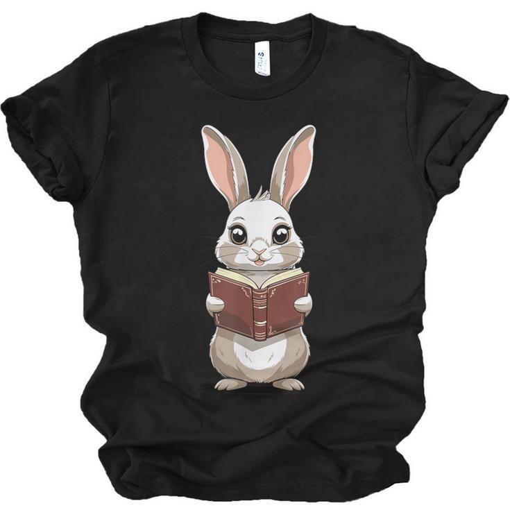 Cute Bookworm Bunny Reading For Kids And Teachers Unisex Jersey T-Shirt