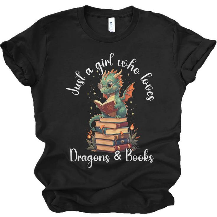 Cute Dragon Reading Book Bookworm Dragon And Books For Women Unisex Jersey T-Shirt