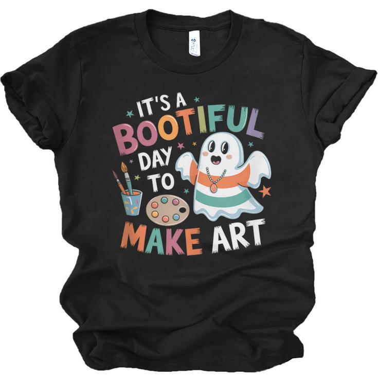 Cute Ghost Book Halloween Spooky Boo School Art Teacher Unisex Jersey T-Shirt