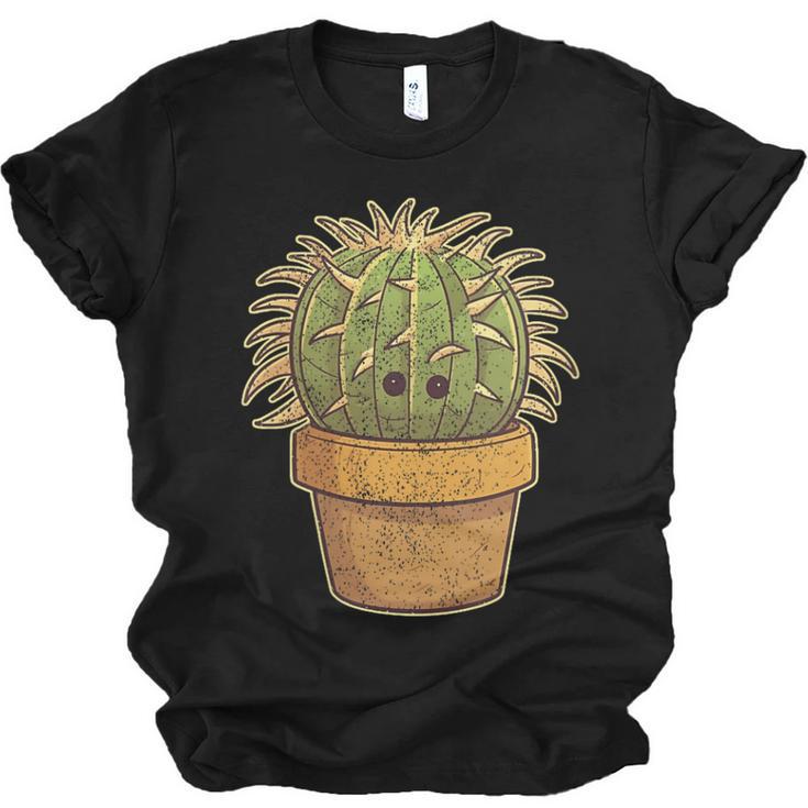 Cute Golden Barrel Cactus Introvert Distressed Unisex Jersey T-Shirt