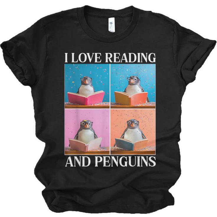 Cute Penguin Reading Book School Librarian Teacher Student Unisex Jersey T-Shirt