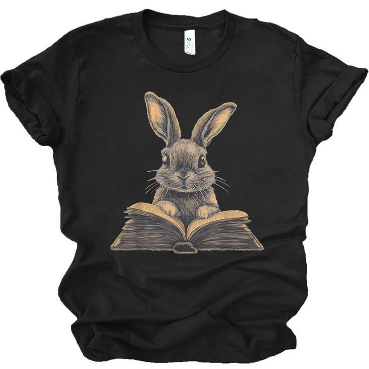 Cute Rabbit Bunny Book Lover Unisex Jersey T-Shirt