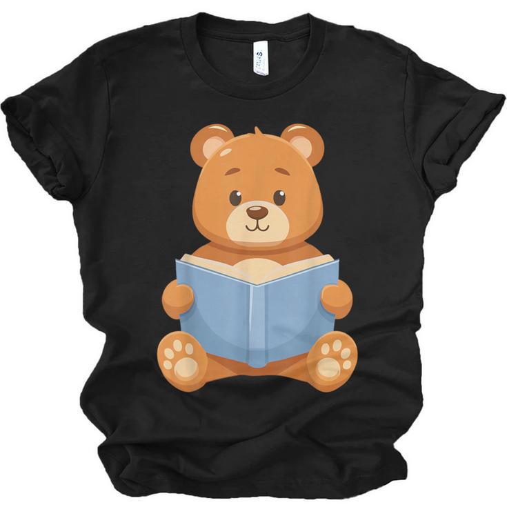 Cute Teddy Bear Reading Book Adorable For Readers Unisex Jersey T-Shirt