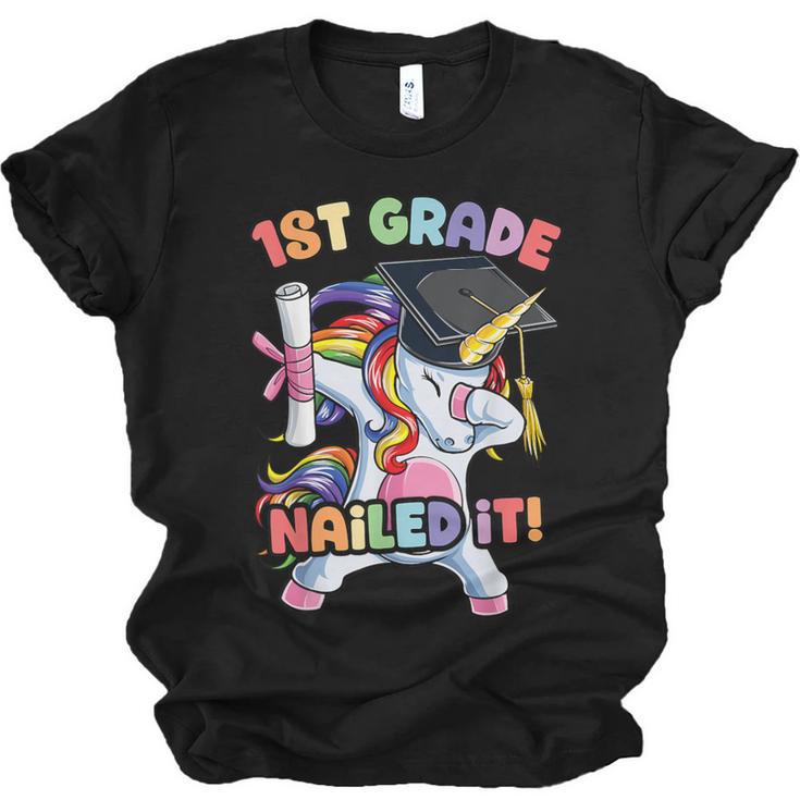Dabbing 1st Grade Unicorn Graduation Class Of 2021 Nailed It Unisex Jersey T-Shirt