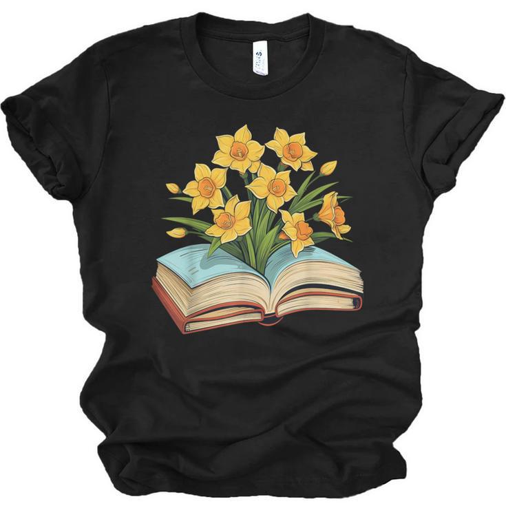 Daffodils Flowers Book Floral Unisex Jersey T-Shirt