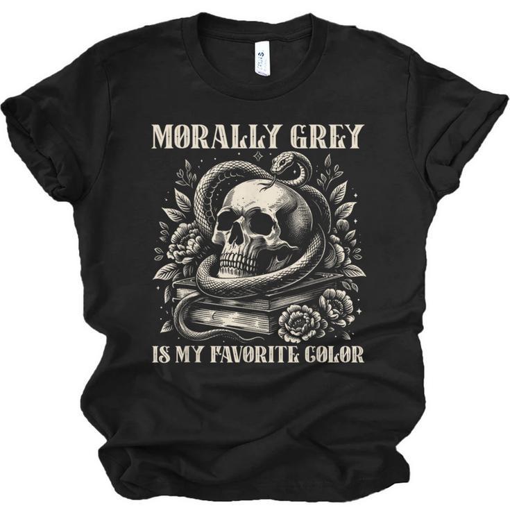 Dark Romance Book Villain Morally Grey Is My Favorite Color Unisex Jersey T-Shirt