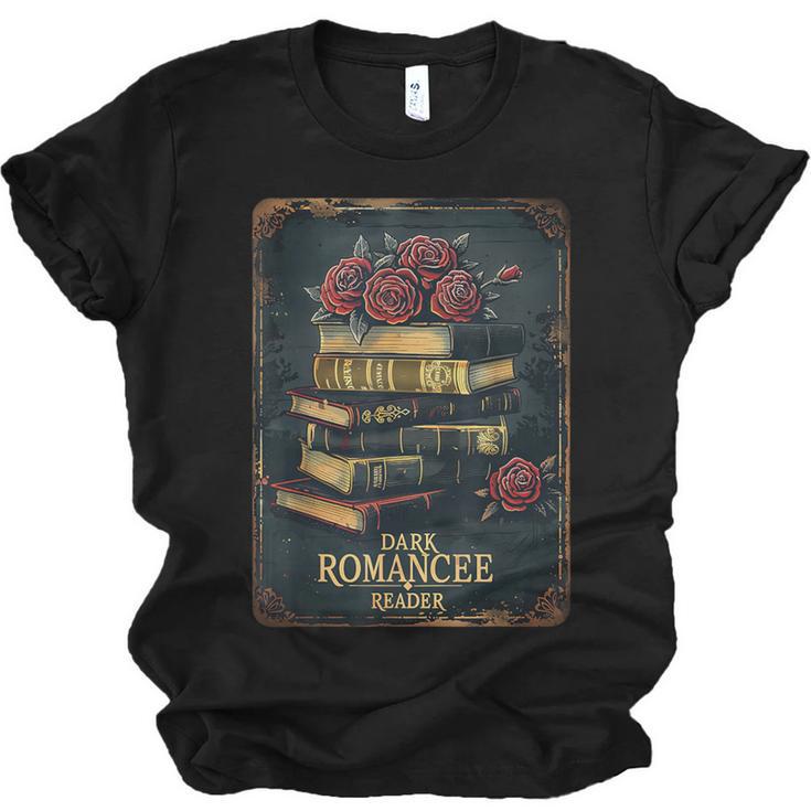 Dark Romance Reader Vintage Floral Book Lover Unisex Jersey T-Shirt