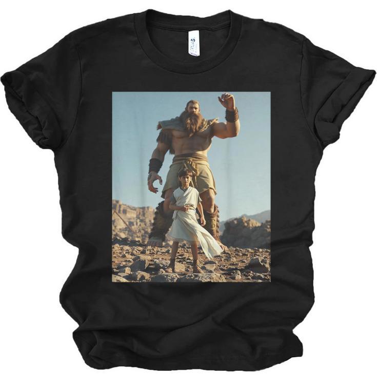 David And Goliath Bible Book Of Samuel King David Unisex Jersey T-Shirt