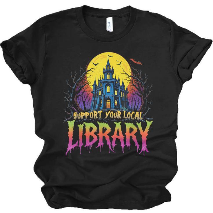 Death Gothic Support Your Local Library Lovers Book Unisex Jersey T-Shirt