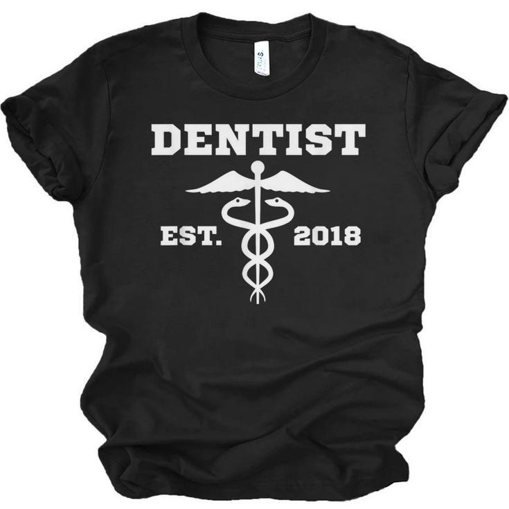 Dentist Dr Graduation T Shirt Student Dentist Est 2018 Unisex Jersey T-Shirt