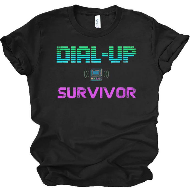 Dial Up Survivor Retro Modem Nostalgia Tech Top Unisex Jersey T-Shirt