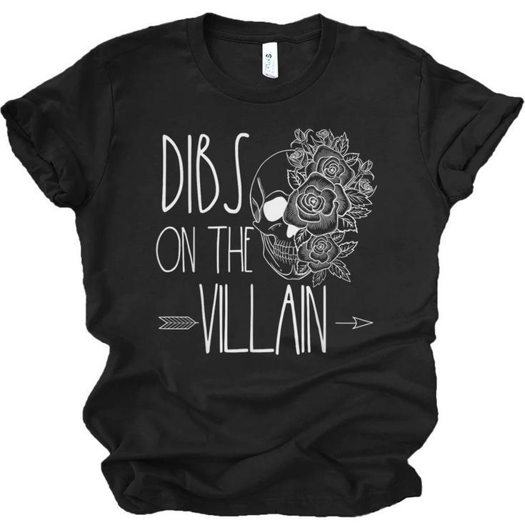 Dibs On The Villain Spicy Books Women Smutty Merch Romantasy Unisex Jersey T-Shirt