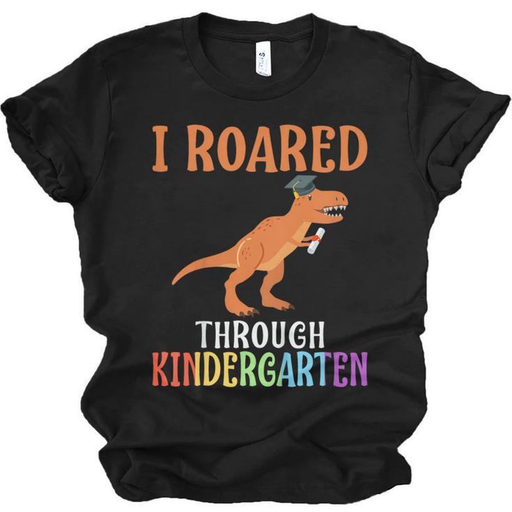 Dinosaur Graduation I Roared Through Kindergarten T-Shirt Unisex Jersey T-Shirt