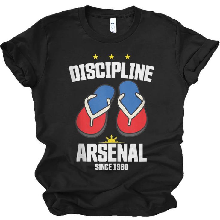 Discipline Arsenal Pinoy Nostalgia Filipino Tsinelas Unisex Jersey T-Shirt
