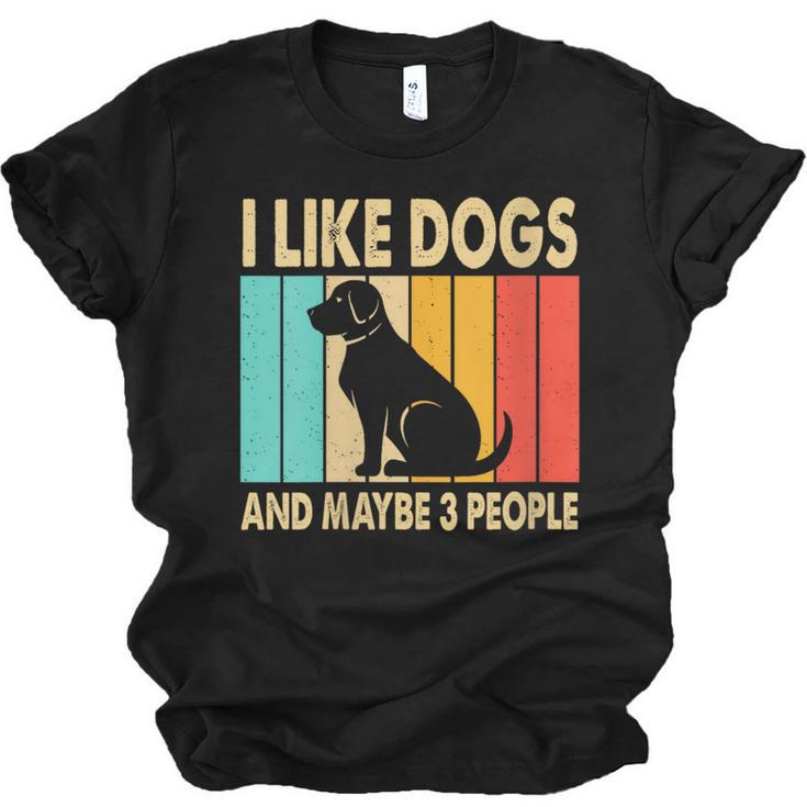 I Like Dogs And Maybe 3 People Introvert Unisex Jersey T-Shirt