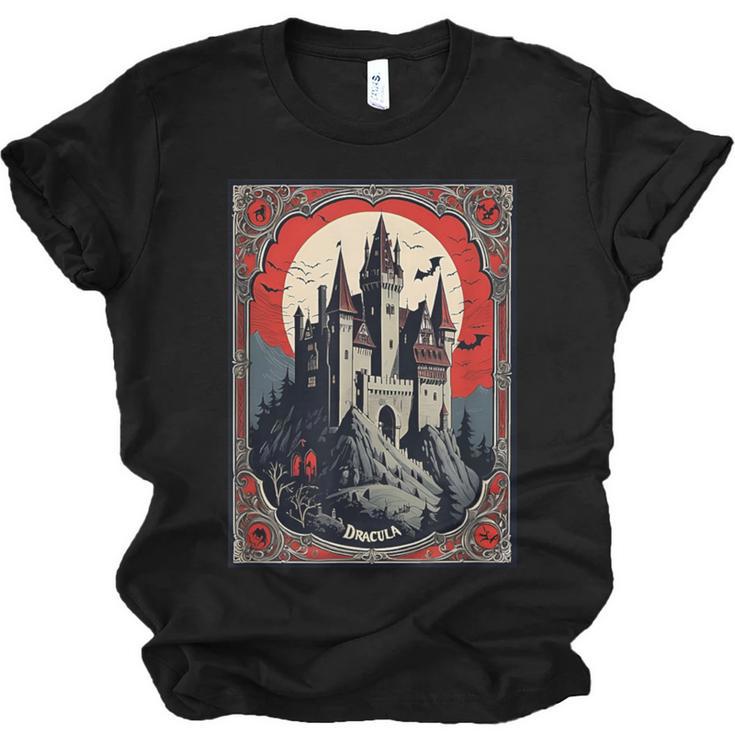 Dracula's Castle Book Cover Illustration Unisex Jersey T-Shirt