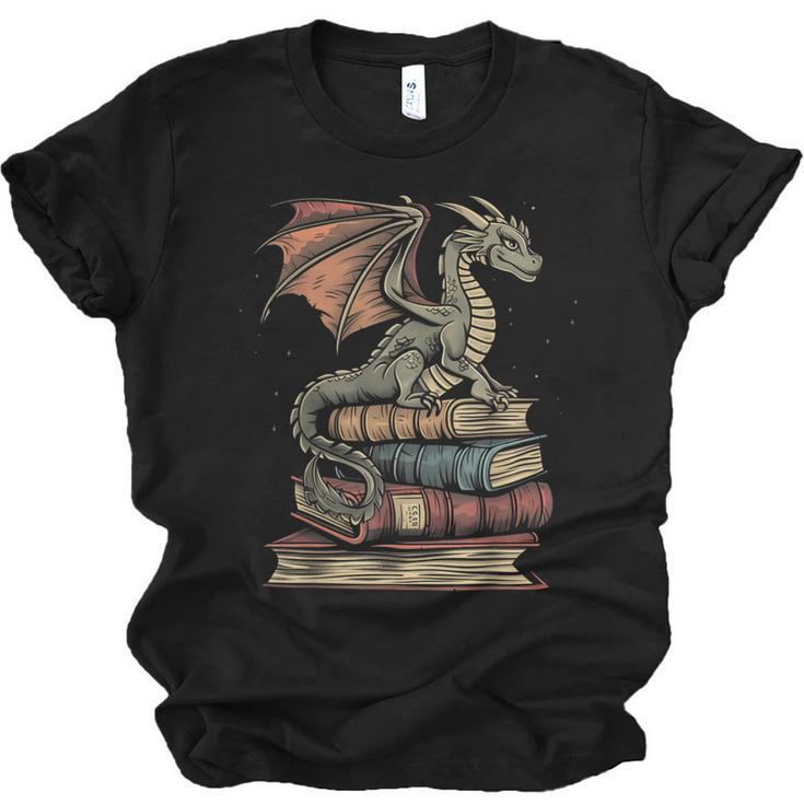 Dragon Fantasy Book Lover Book Nerd Unisex Jersey T-Shirt