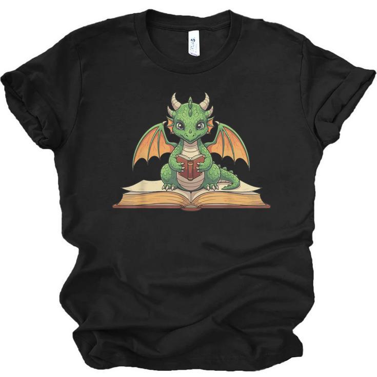 Dragon Reading Book Bookworm Unisex Jersey T-Shirt