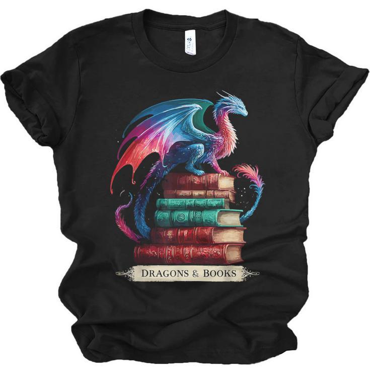 Dragons And Books Dragonworm Book Lover Reading Unisex Jersey T-Shirt