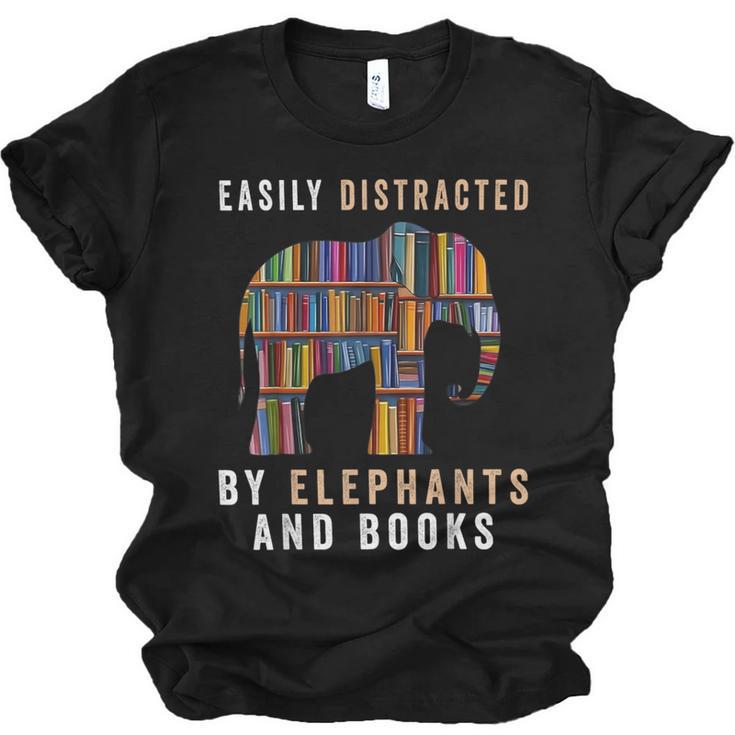 Easily Distracted By Elephants And Books Elephant Unisex Jersey T-Shirt