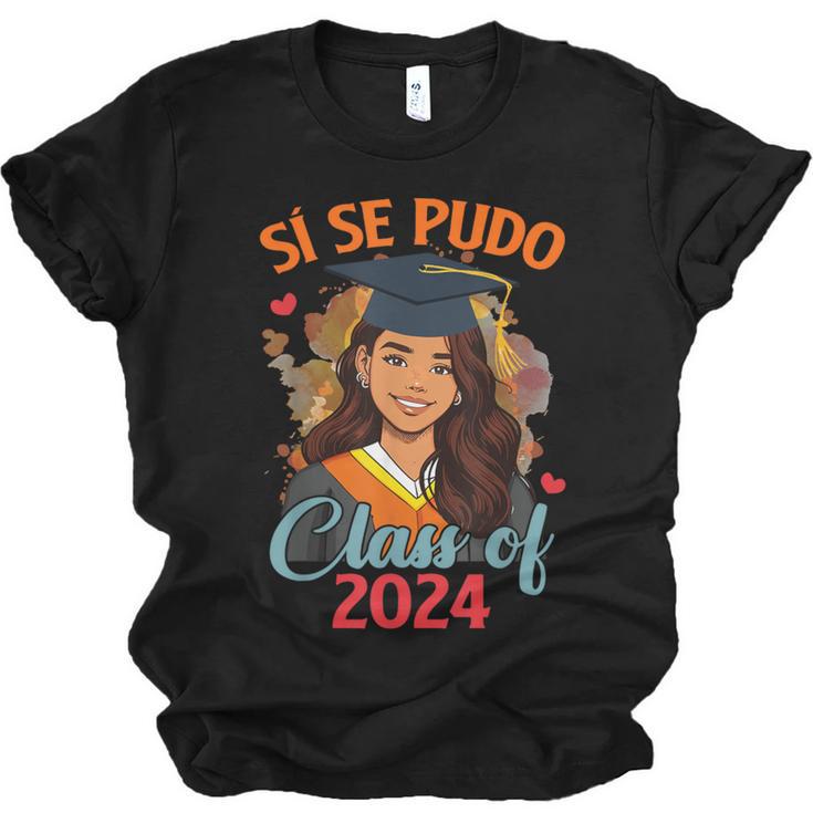 Educated Latina Graduation Day Grad Si Se Pudo Class Of 2024 Unisex Jersey T-Shirt
